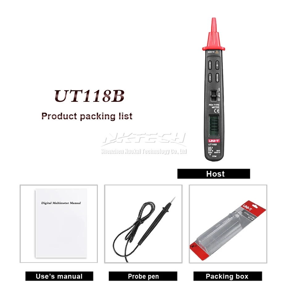 Цифровой мультиметр в форме ручки UNI T UT118B 3000 отсчетов напряжение постоянного и