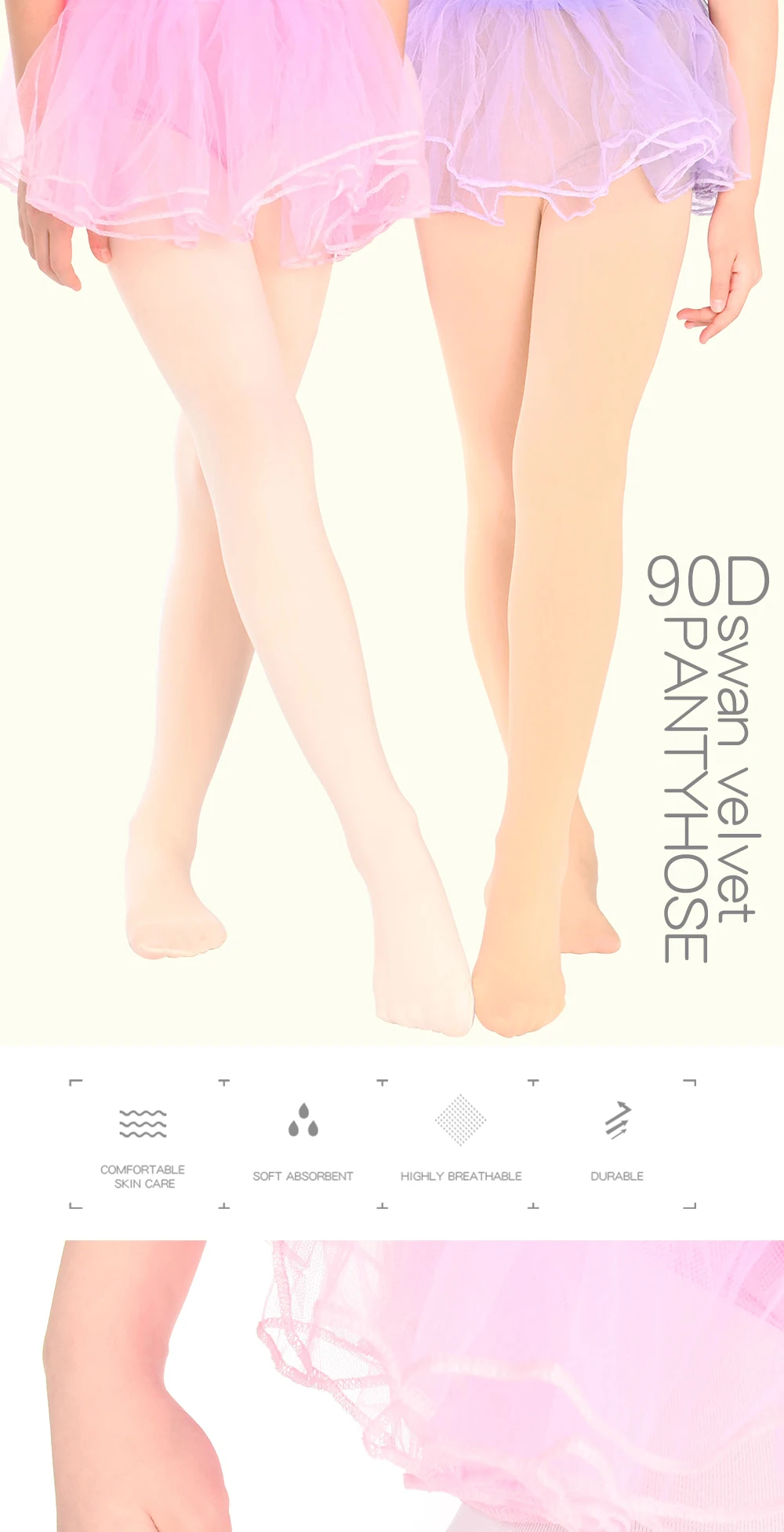 Branca das Crianças Cor da Carne Primavera Meia-calça Ballet Dança Collants Meninas Crianças Veludo Cor Sólida 2020 2 veludo cor sólida meia-calça meninas collants