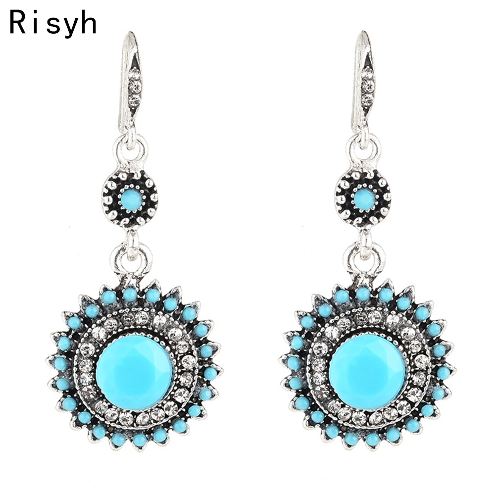 Risyh New retro bohemian ethnic sun flower earrings women's clothing dress accessories gift for women