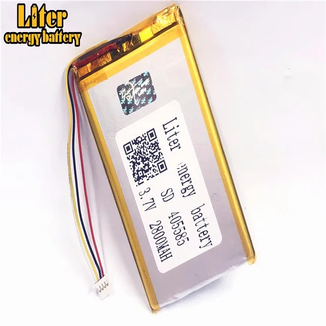 Разъем 1,0-4 P 3,7 V 405585 2800mAh 3,7 V литий-полимерный аккумулятор, перезаряжаемый литий-полимерный аккумулятор, планшетный ПК 7 дюймов