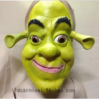 

New Halloween Props Adult Shrek Masks Animal Full Latex Masquerade Birthday Party Rubber Silicone Green Cosplay Movie Face Mask
