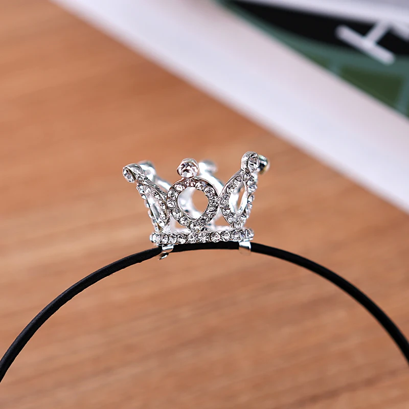 

2017 Rushed Round Trendy Zinc Alloy Cute Rhinestone Tiara Hair Band Kid Girl Bridal Princess Prom Crown Headband Hot Sale