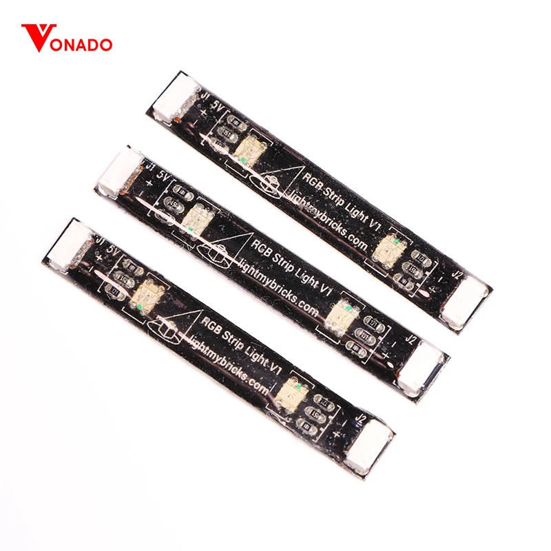 

2 pack RGB Strip Lights or RGB Bit Lights Building model material LED light built wireless component for LEGO lighting DIY Toys