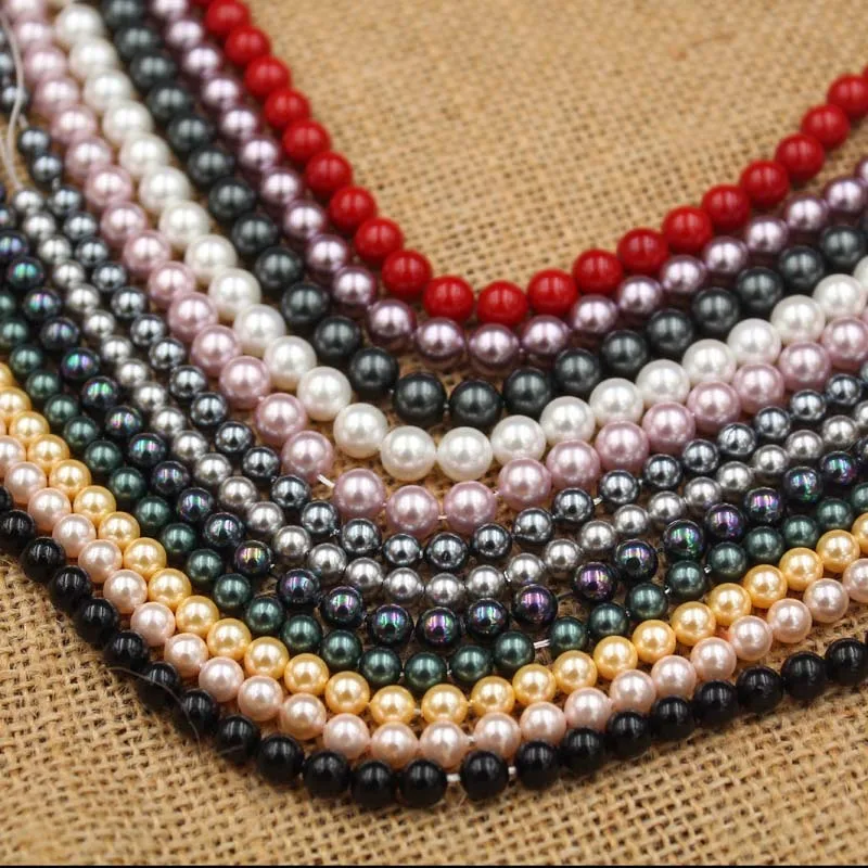 NEW DIY 4//6//8mm Double Color Glass Round Pearl Spacer Loose Beads Jewelry Making