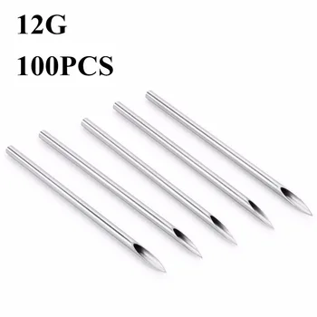 

100pcs Sterile 12 Gauge Body Ear Navel Nipple Piercing Needles - BPNP-12G