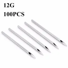 100 unids Estéril Agujas de Calibre 12 Body Piercing Del Oído Del Ombligo Pezón-BPN-12G