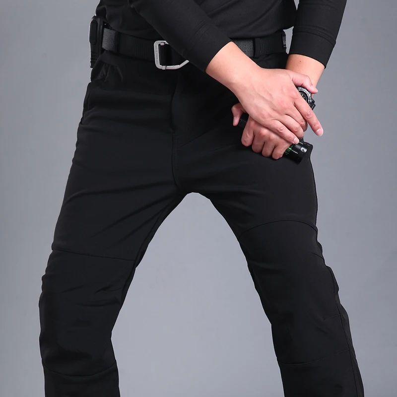  Fleece Tactical Pants Mens Think Military Pants Army Soft Shell Waterproof Trousers Thermal Pants W