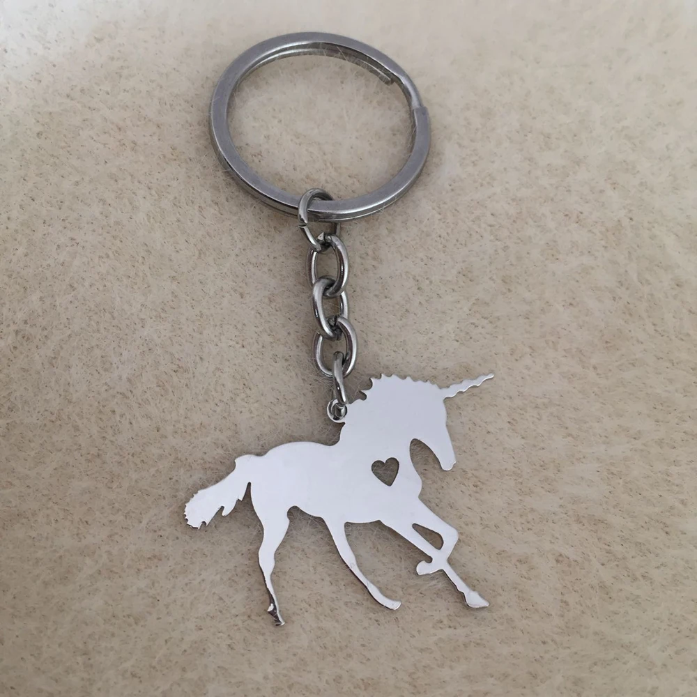 Серебряный брелок в виде животного, единорога, лошади, кольца для ключей, можно выгравировать одно имя бесплатно, Новое поступление, подарок на день рождения YP4189