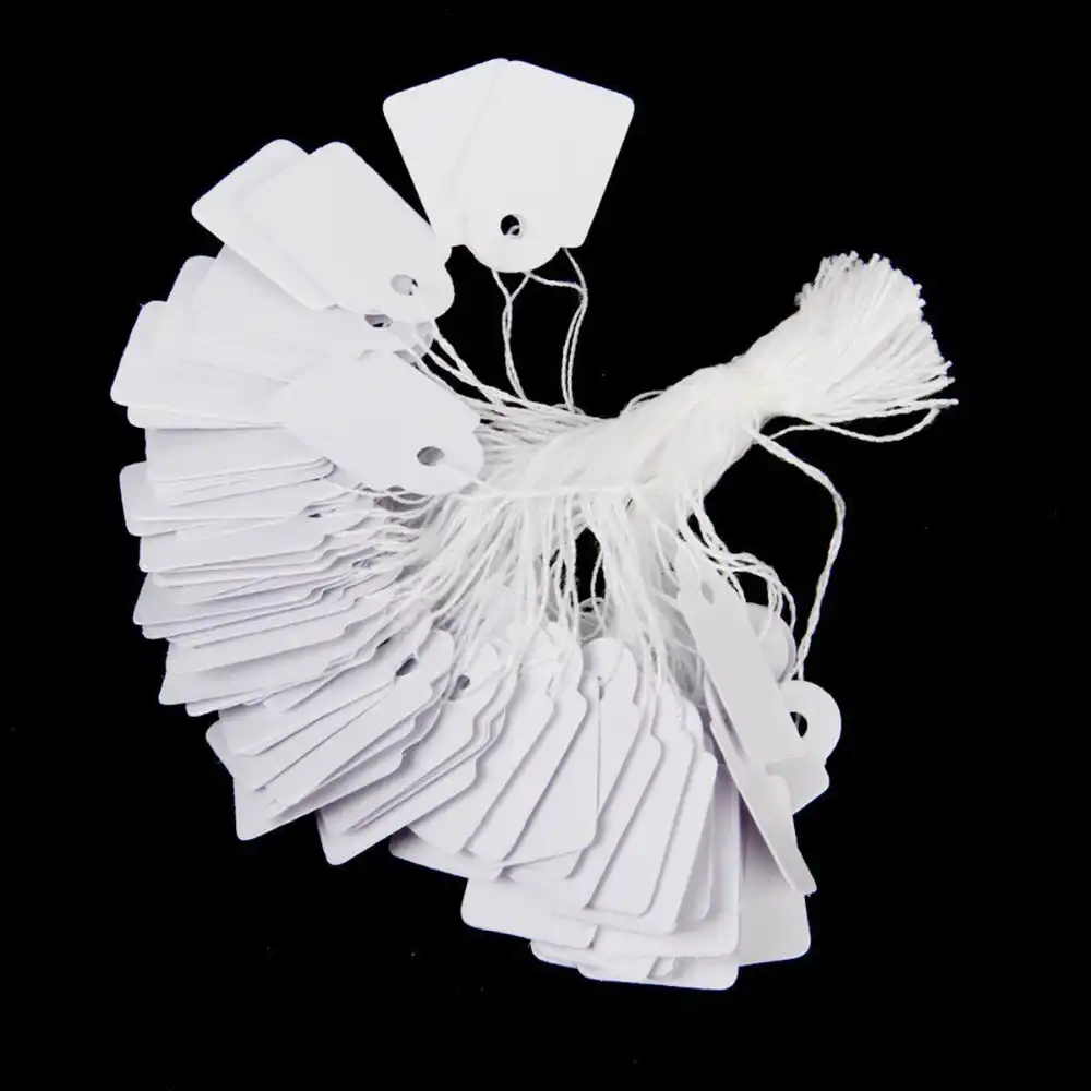 500pcs Mini Size Paper Labels Price Tags String Tie DIY Watch Jewelry
