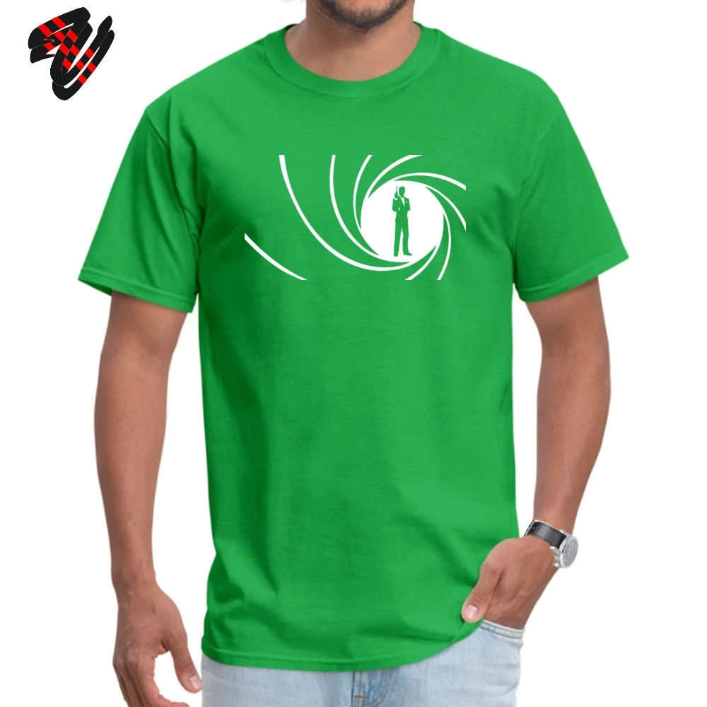 Мужская футболка в стиле хип-хоп Простые повседневные Топы И Футболки с логотипом James Bond 007 футболка с короткими рукавами из хлопка высокого качества - Цвет: Green