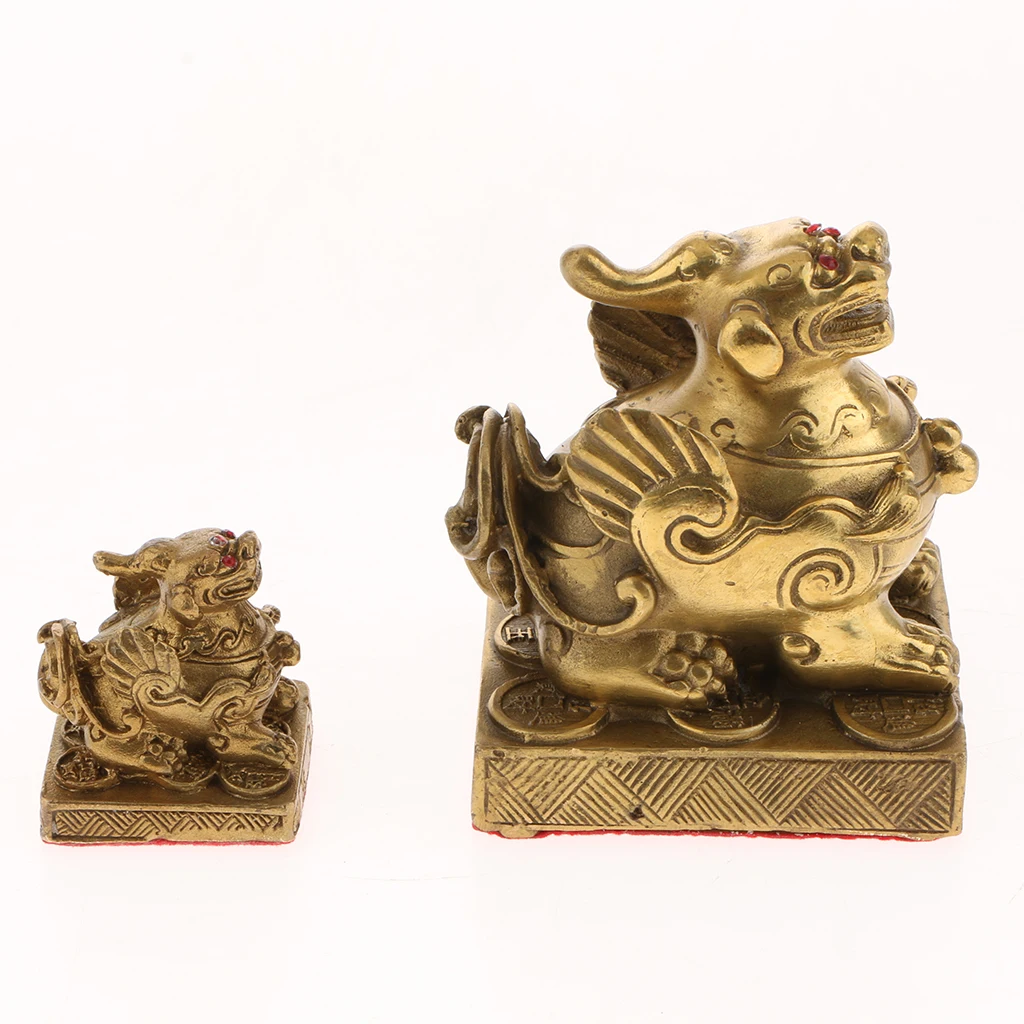 Chinese Copper Brave Troops Lucky Fortune Wealth Home Decoration Pi Xiu Brass Feng Shui Furnishing Articles