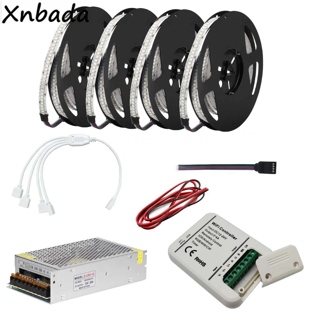 

DC12V 2835SMD 234Leds/m RGB Led Flexible Strip With Magic Home WIFI RGB Led Controller Power Transformer Kit 5M 10M 15M 20M