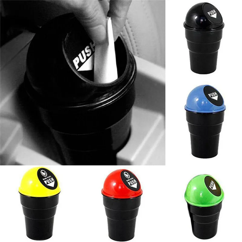 

5Color Office Home Auto Car Waste Trash Rubbish Bin Can Garbage Dust Case Car Supplies Storage Creative Box