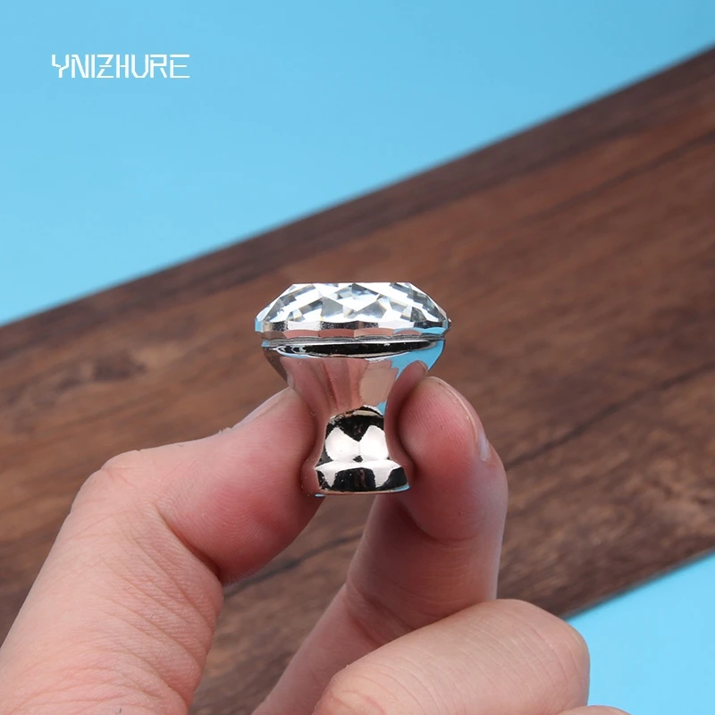 25 ملليمتر rhinestone درج خزانة مقبض سحب الفوز الزجاج الماس مضمد مطبخ خزانة مقبض الباب الفضة الذهب الكريستال الشفاف