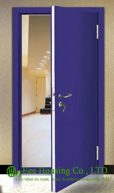 60 Minutes Fire Rated Door Steel Fire Door With Panic Push Bar And
