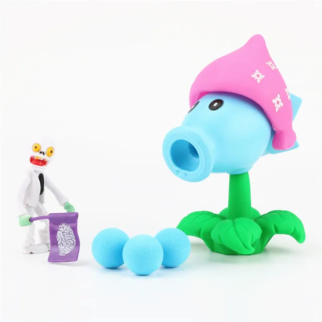 Plants VS Zombies Action Figure Toy PVC Anime Model Peashooter Bullet