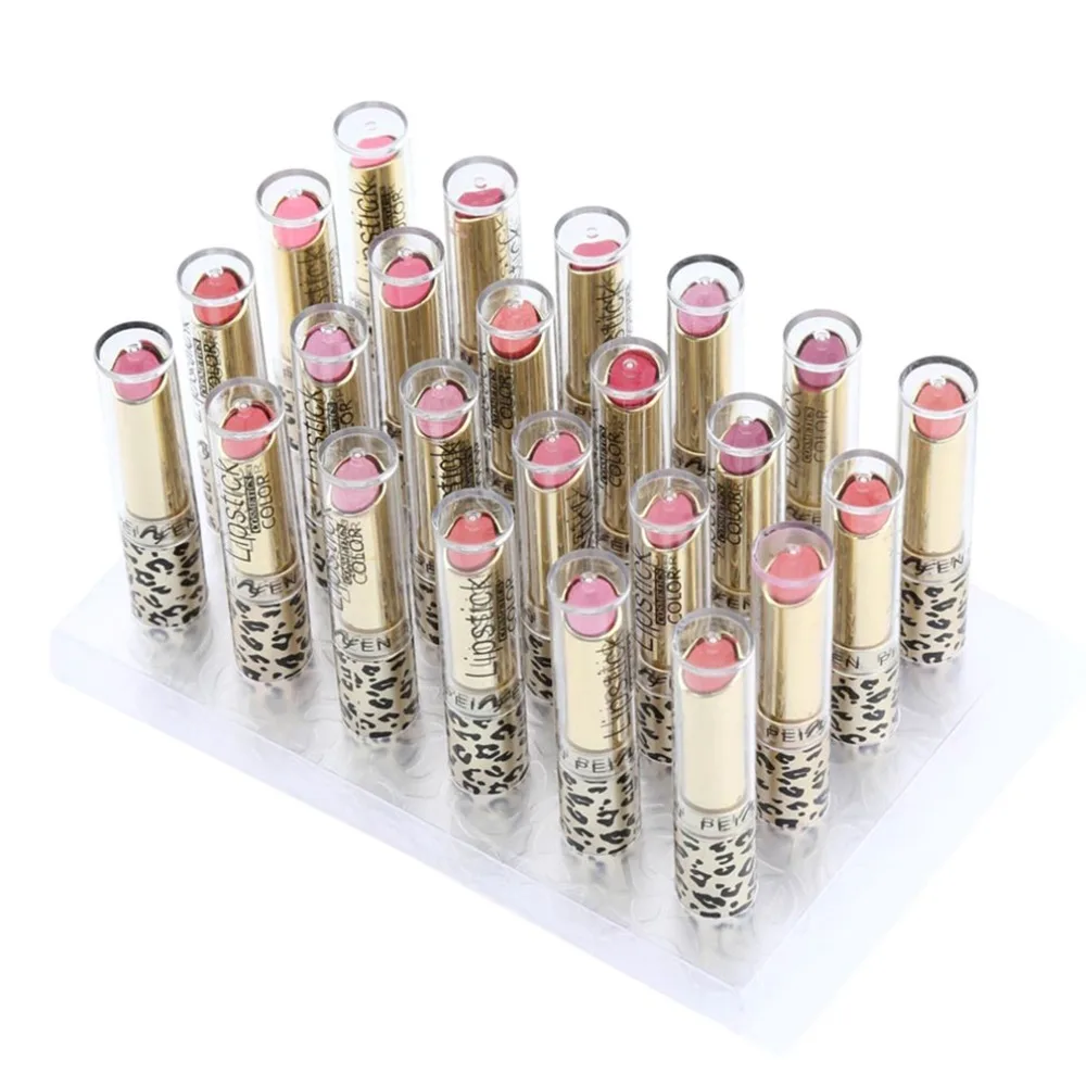 

24pcs/set New Leopard Pattern Lipstick Waterproof Glide Moisture Protective Lip Stick Cosmetics 12 colors 100% Top Good Quality