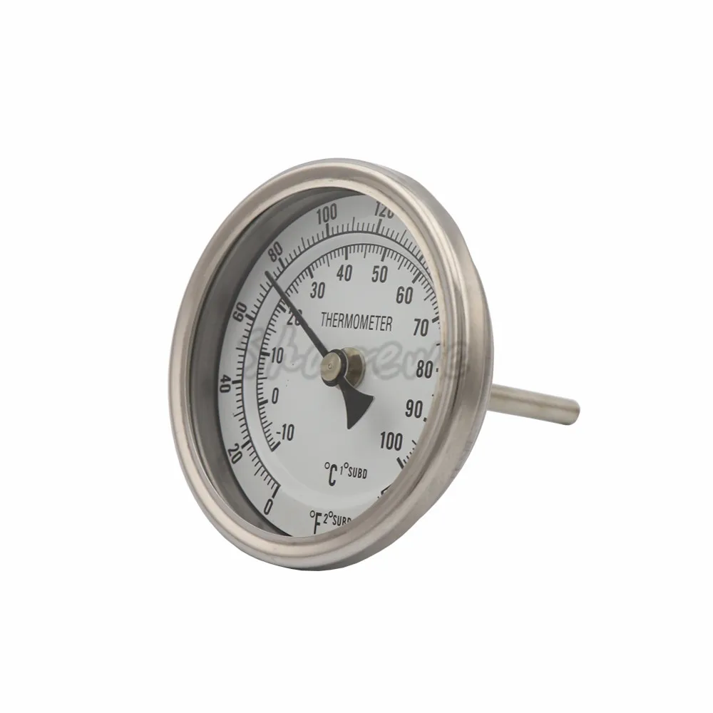 Биметаллический термометр для пивоварения без швов 3 "Face & 2" Probe 1/2 "MNPT 0 ~ 220F