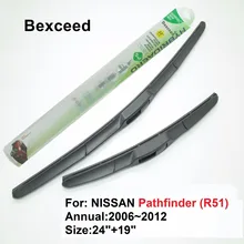 24 “+ 19” высокое качество bexceed автомобиля windshied гибридных стеклоочистителя для Nissan Pathfinder (r51)