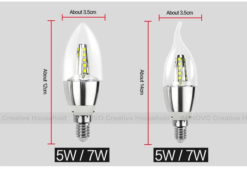 E14 светодиодный лампы в форме свечи лампы светильник E27 энергосберегающая лампа 220V 3W 5 Вт 7 Вт E12 B15 B22 Bombilla Lampara люстра домашнее украшение точечный светильник