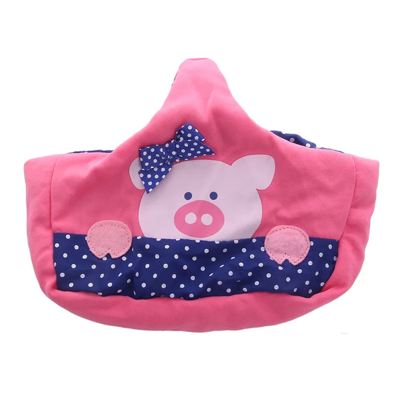 

Luckdoll Hot Sale Handmade Cute pig pink handbag For 18inch Doll Party Doll Accessories