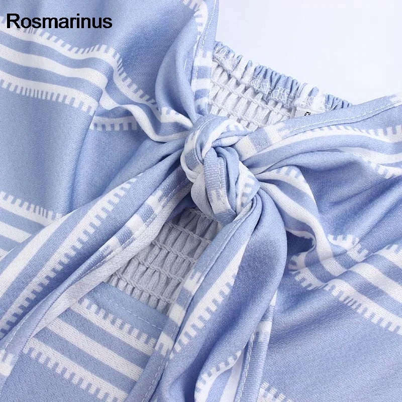 Rosmarinus элегантный полосатый сексуальный комбинезон на тонких бретелях женский