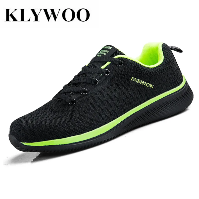 

KLYWOO Flyknit Sneakers Men Casual Shoes Plus Size 45 Lace-up Mesh Men Shoes Casual Basket Light Breathable Men Shoes Sneakers