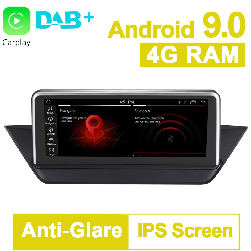 

PX6 10.25" 32G ROM Android 9.0 System Car GPS Navigation Media Stereo Radio For BMW X1 E84, with original screen, CIC system
