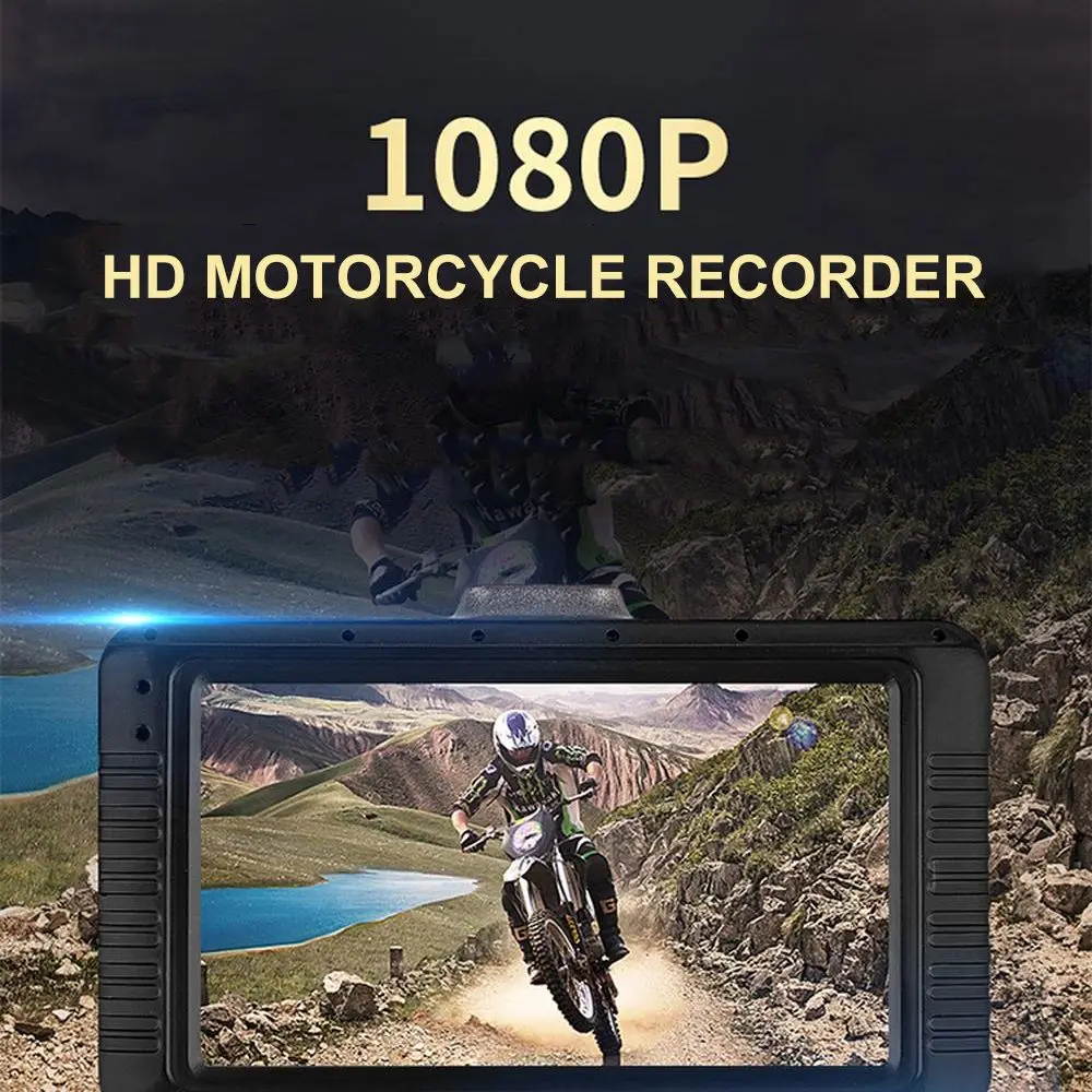  3.0 Inch Waterproof Motorcycle Camera Split Screen Display Dual Lens DVR Dash Camera LCD Display Mo - 4000077543033