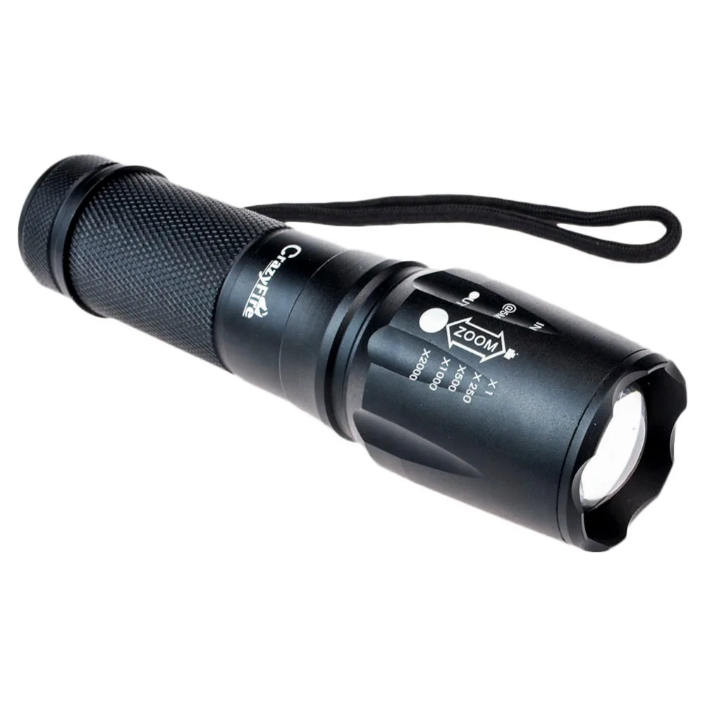 Powerful LED flashlight 2000 lumens cree xml t6 high power adjustable