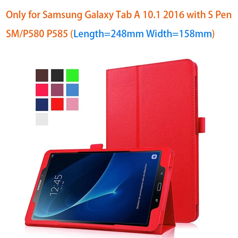 

P580 P585 Case for Samsung Galaxy Tab A6 10.1 Smart Stand PU Leather Cover SM-P580 SM-P585Tab Funda Cases
