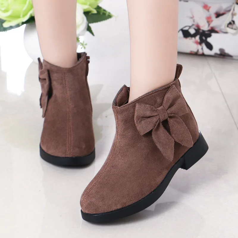 

Children boots for girls shoes autumn/winter kids girls boots fashion single boots warm cotton velvet child ankle boots with bow