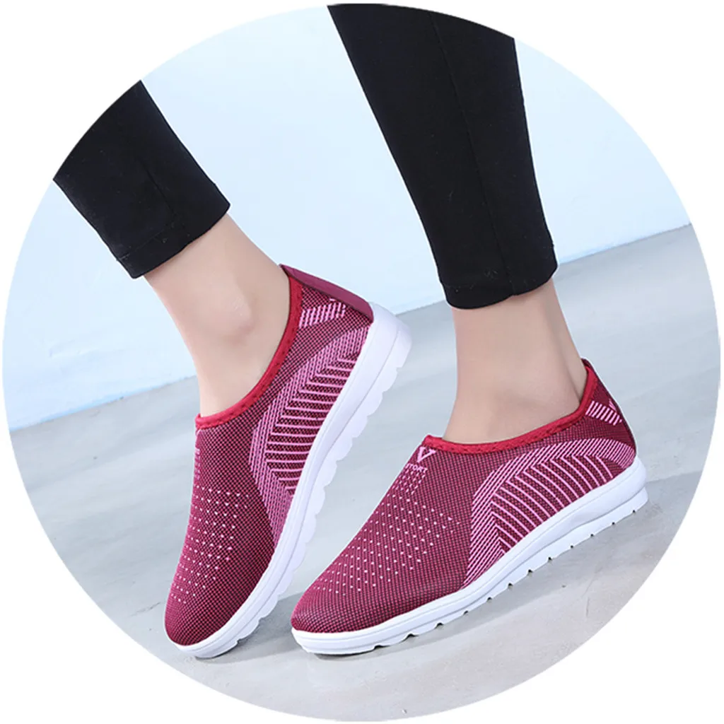 

Women's Flat Shoes Summer Casual Mesh Flat Cotton Casual Walking Stripe Sneakers Lok Fu Shoes Soft Shoes Fitness Jogging#10
