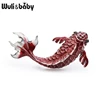 Wuli&baby Big Red Carp Fish Brooches For Women Metal Rhinestone Fish Animal Brooch Pins Mom's Gifts ► Photo 2/4