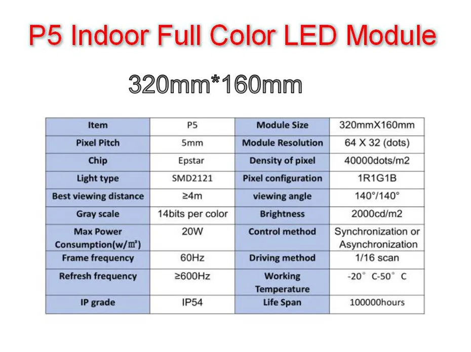 P5 RGB Крытый СВЕТОДИОДНЫЙ отображает модуль SMD 3 в 1 полноцветный экранная панель на светодиодах, 320 мм * 160 мм 64*32 горошек