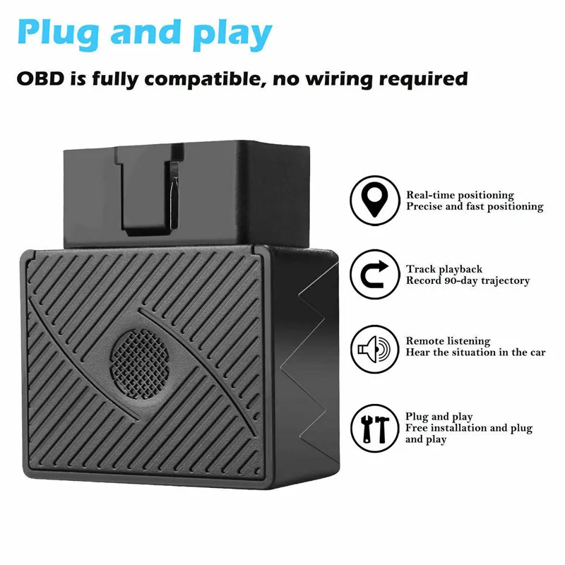 OBD II GPS трекер 16 Pin Plug Play Car GSM OBD2 устройство слежения локатор OBDII с онлайн