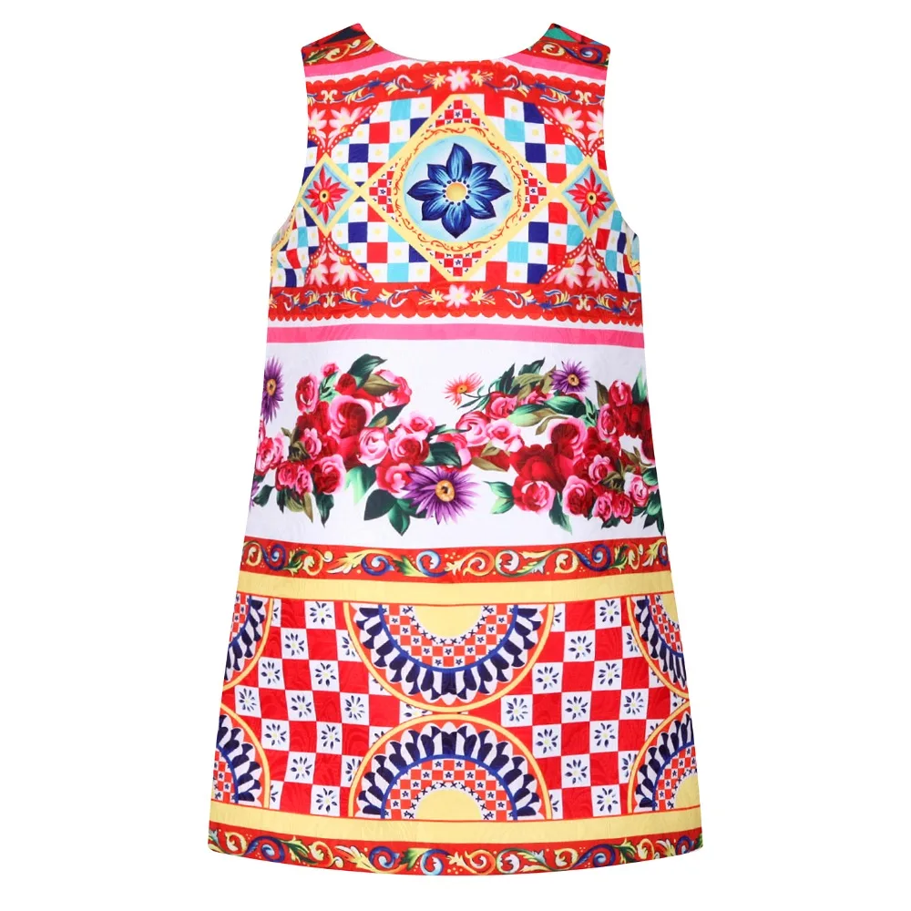 

Girls Party Dress Kids Clothes 2017 Brand Girls Summer Dress Princess Costumes Vestido Infantil Children Dress with Flower Print