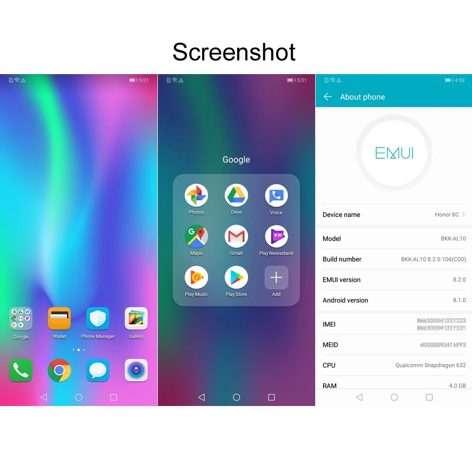 Honor 8C Global Rom 4000 мАч аккумулятор смартфон 6 26 дюймов Восьмиядерный мобильный