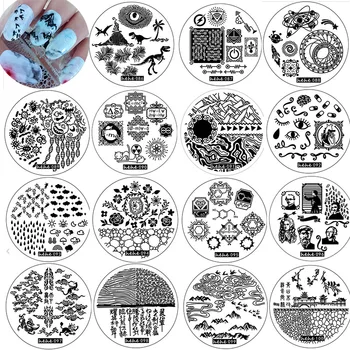 

9pcs/Lot Nail Template Set hehe37-102 Design 2018 Summer Vintage Flower DIY Nail Art Stamp For Women Tips Nails Template 3D Gift
