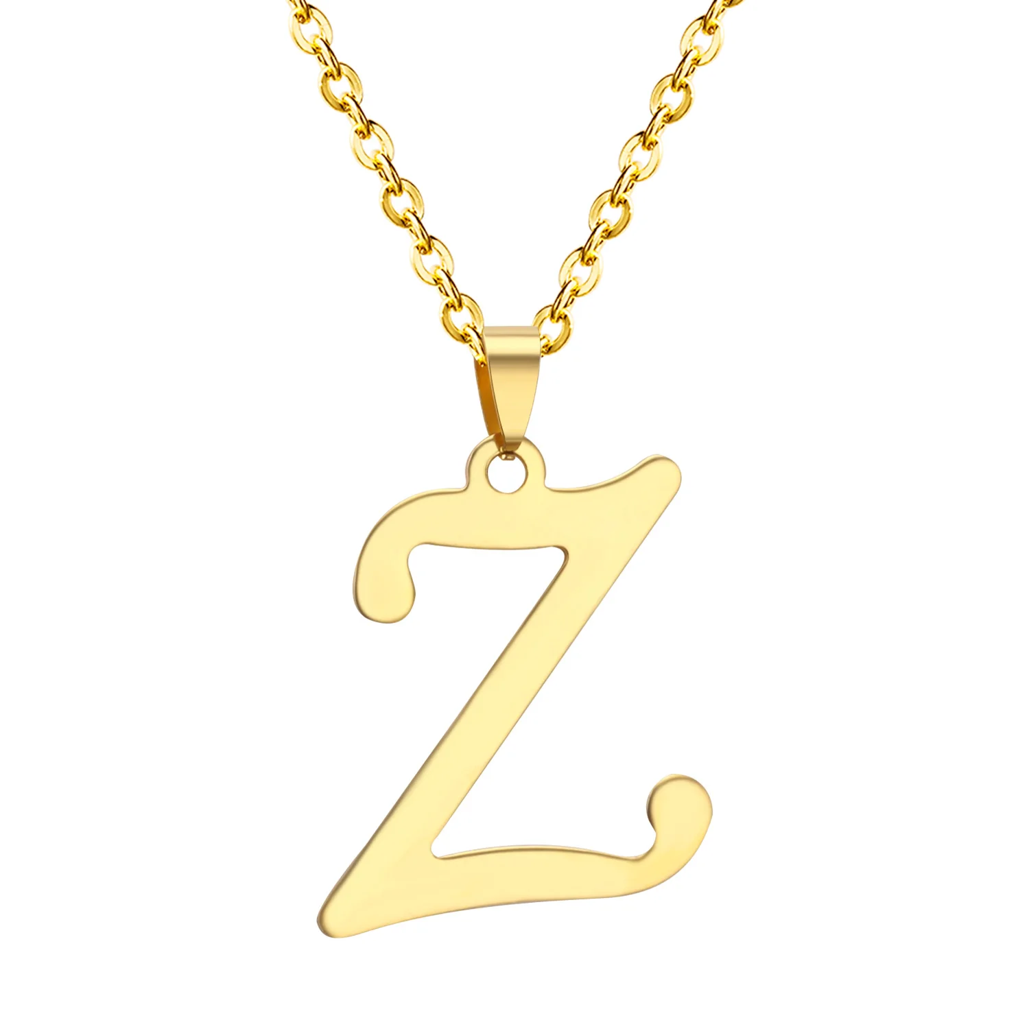 The Name ID Pendant,Model Is 'Z' 316L Stainless Steel Pendants Necklaces With Beads Chain