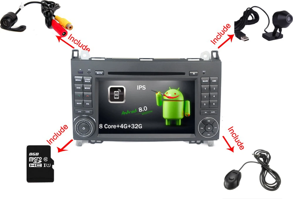 Best 7" 1024*600 Android 9.0 Car DVD Player for Mercedes/Benz Sprinter 2500 3000 Vito Viano W169 W245 W469 W906 GPS A9 Octa Core Wifi 0
