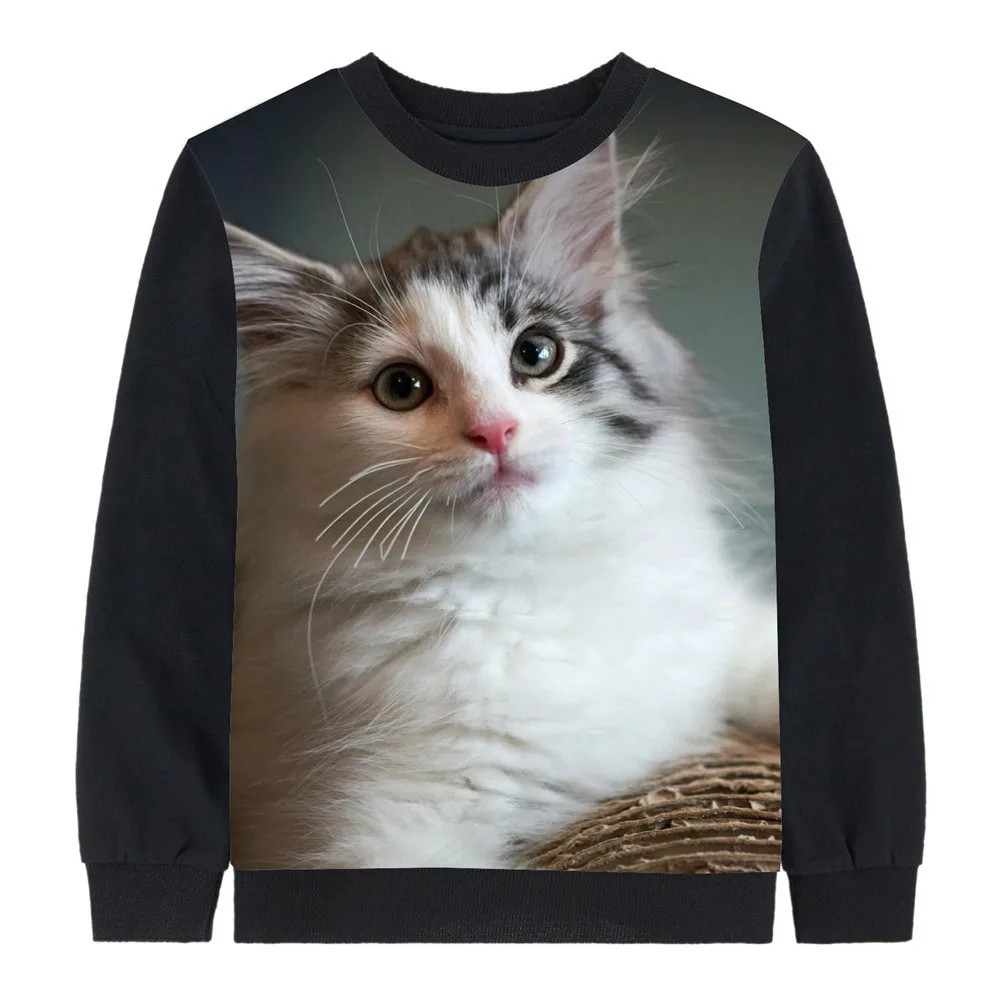 boy and girl printing Fat cat boys girls t shirt Fashion Boys long