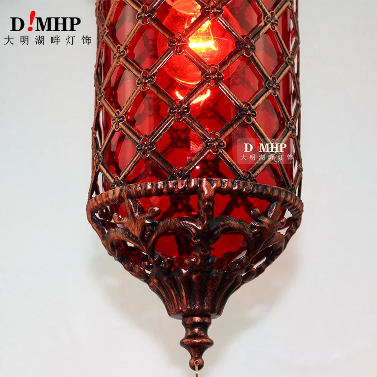 Средиземноморский стиль украшения ручной работы Турецкая Подвеска светильник стеклянные оттенки мозаичная Подвесная лампа для бара Кофейня