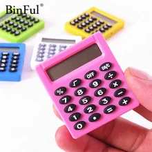 BinFul студенческий мини электронный калькулятор карамельный цвет расчетный офисные принадлежности подарок монета батарея