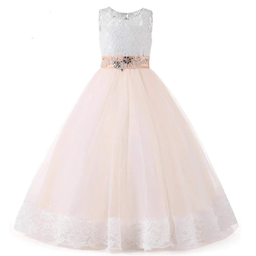 

100% Actual Image New Customized Flower Girls Dresses for Wedding Lace Puffy Tulle Girls Pageant Gown Size 2-14Y