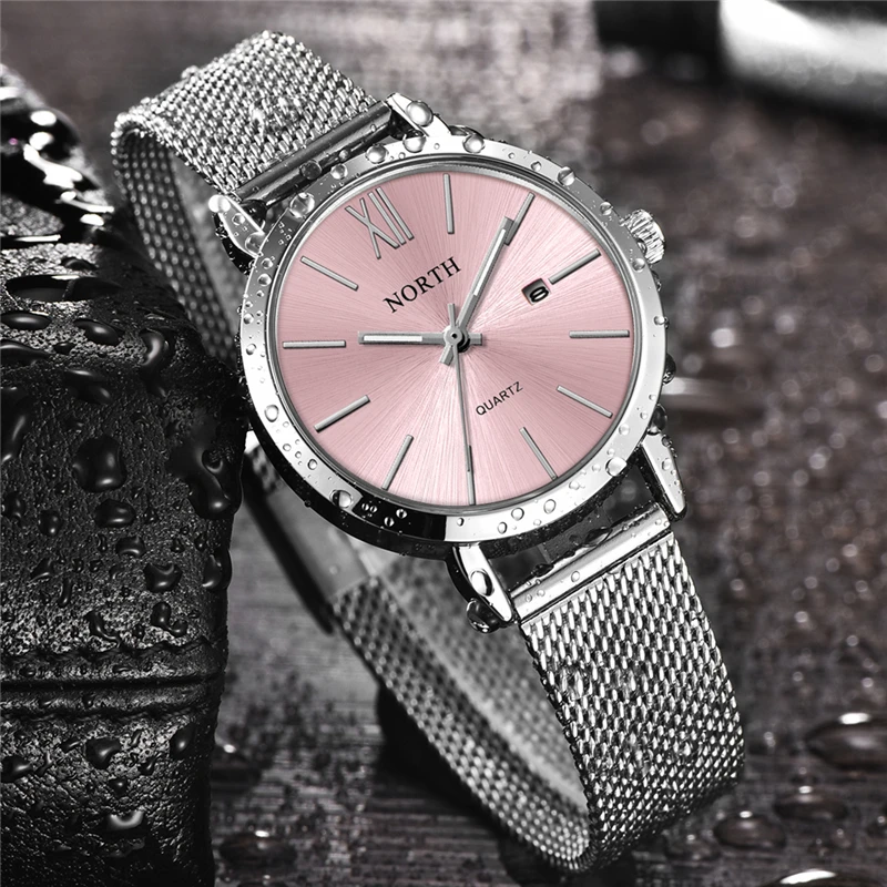 Reloj Mujer NORTH женские часы люксовый бренд кварцевые часы Женская мода платье Простые водонепроницаемые женские повседневные деловые часы