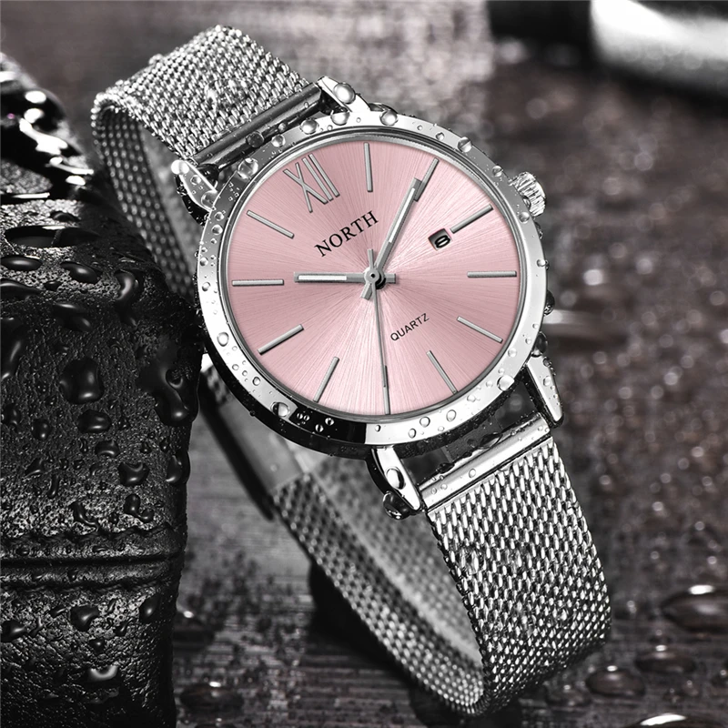 Женские кварцевые часы Reloj Mujer NORTH роскошные брендовые модные простые