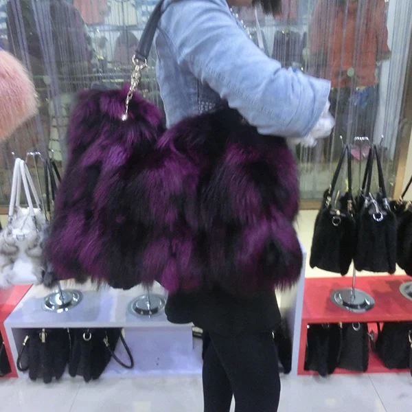 Модная женская сумка на плечо из лисьего меха натурального лисы|bag fur|bag fbag fashion |