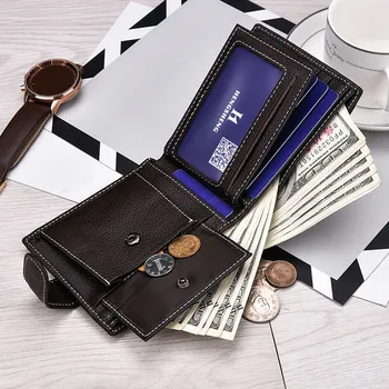 

Maison Fabre Men Solid Leather Short Bifold Business Leather Wallet Gift Male Money Card Holder Coin Purse Pocket Bag