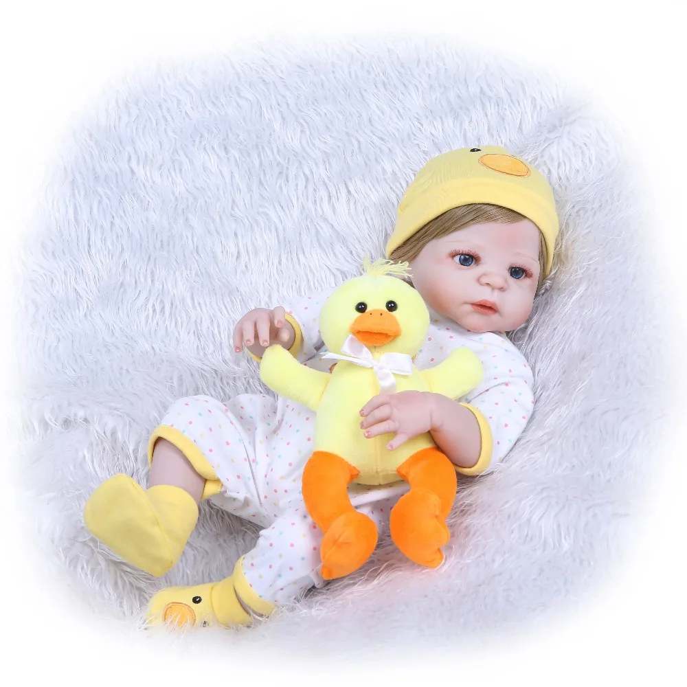 

NPK Full Body Silicone Reborn Girl Baby Doll Toys Realistic 22inch Newborn Princess Toddler Babies Doll Birthday Gift Present